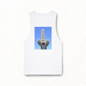 PHX GEN Tee - Happy Cactus Muscle Tank - White | Phoenix General