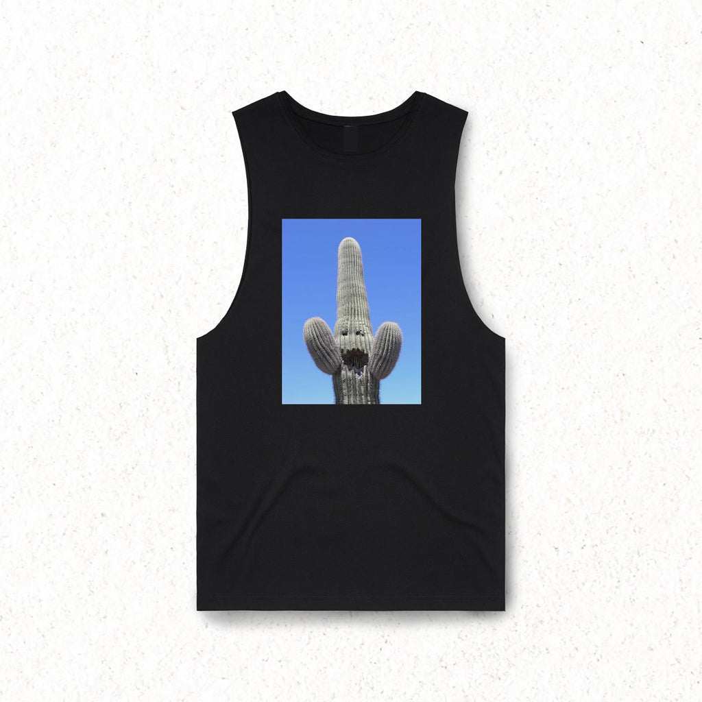 PHX GEN Tee - Happy Cactus Muscle Tank - Black | Phoenix General