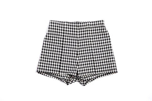 Punkwasp Gingham High Waisted Shorts - Black & White | Phoenix General