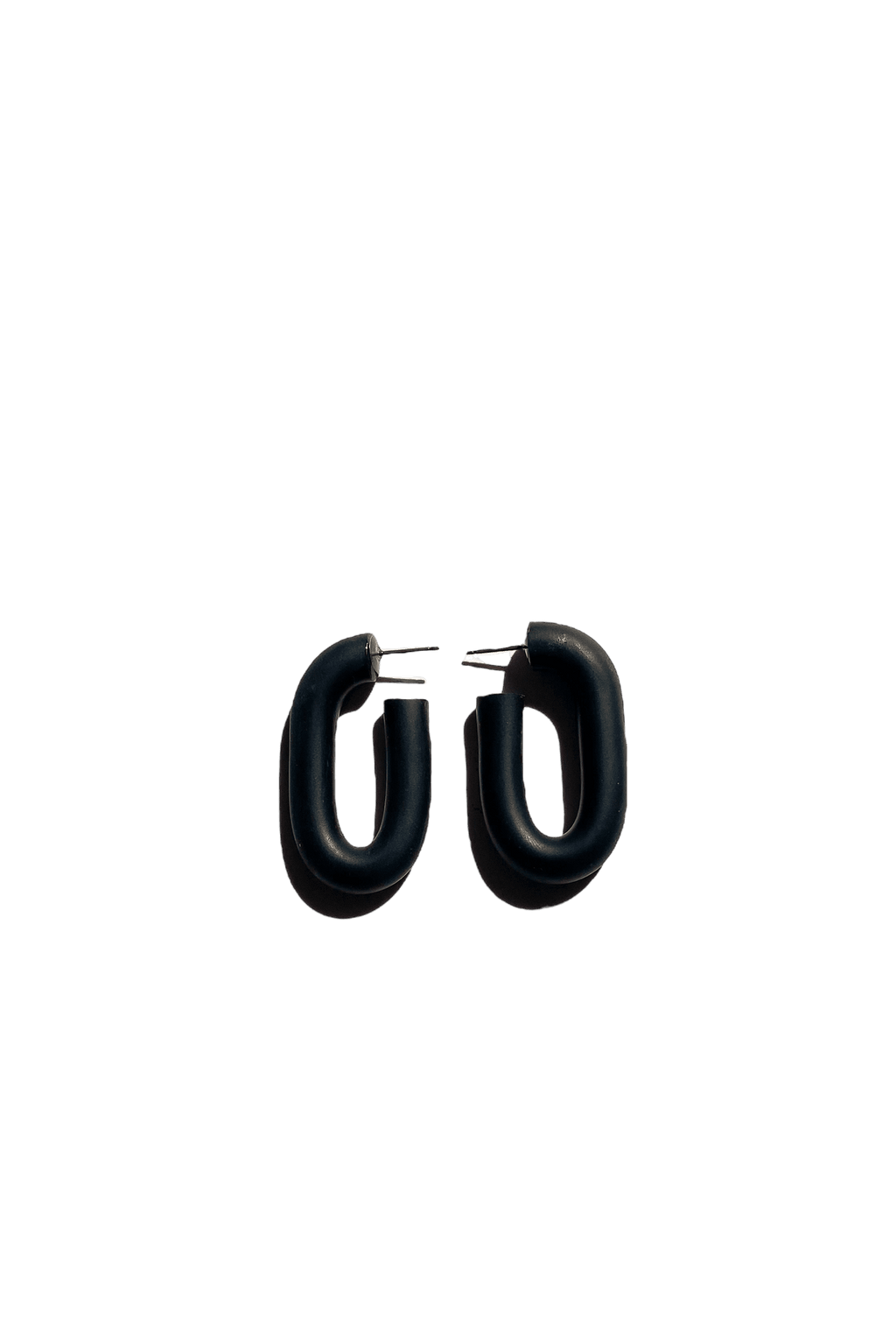 Sigfus Rectangle Hoop Earrings - Small Black | Phoenix General