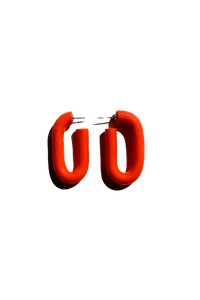 Sigfus Rectangle Hoop Earrings - Small Red | Phoenix General