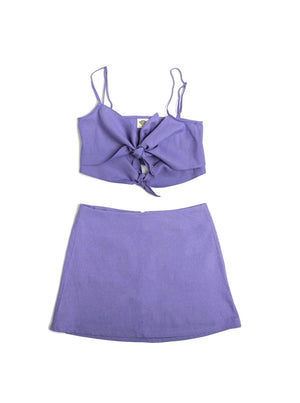 Punkwasp Linen Dart Skirt - Lilac | Phoenix General