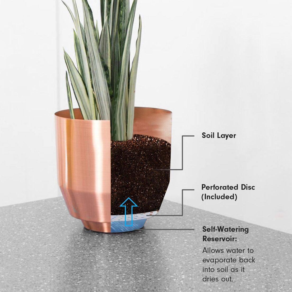Yield | Yield 8” Spun Planter - Pale Gray | Garden - Planters | Phoenix General Store